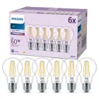 Lot 6x Philips Ampoule LED E27 Poire Filament Claire 7W 850lm - 840 Blanc Froid
