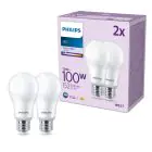 Lot 2x Philips Ampoule LED E27 Poire Dépolie 13W 1521lm - 840 Blanc Froid