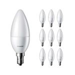 Voordeelpak 10x Philips Corepro LED Kaars E14 Mat 5W 470lm - 827 Zeer Warm Wit | Vervangt 40W