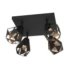 Eglo Plafondlamp Carlton 7 Staal Zwart Koper | IP20 - Geschikt voor 4x E27 